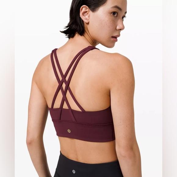 SOLDLululemonRARE NWOT💎Energy Bra High-Neck Longline✨Lunar New Year Cassis✨sz 4 - Picture 2 of 16